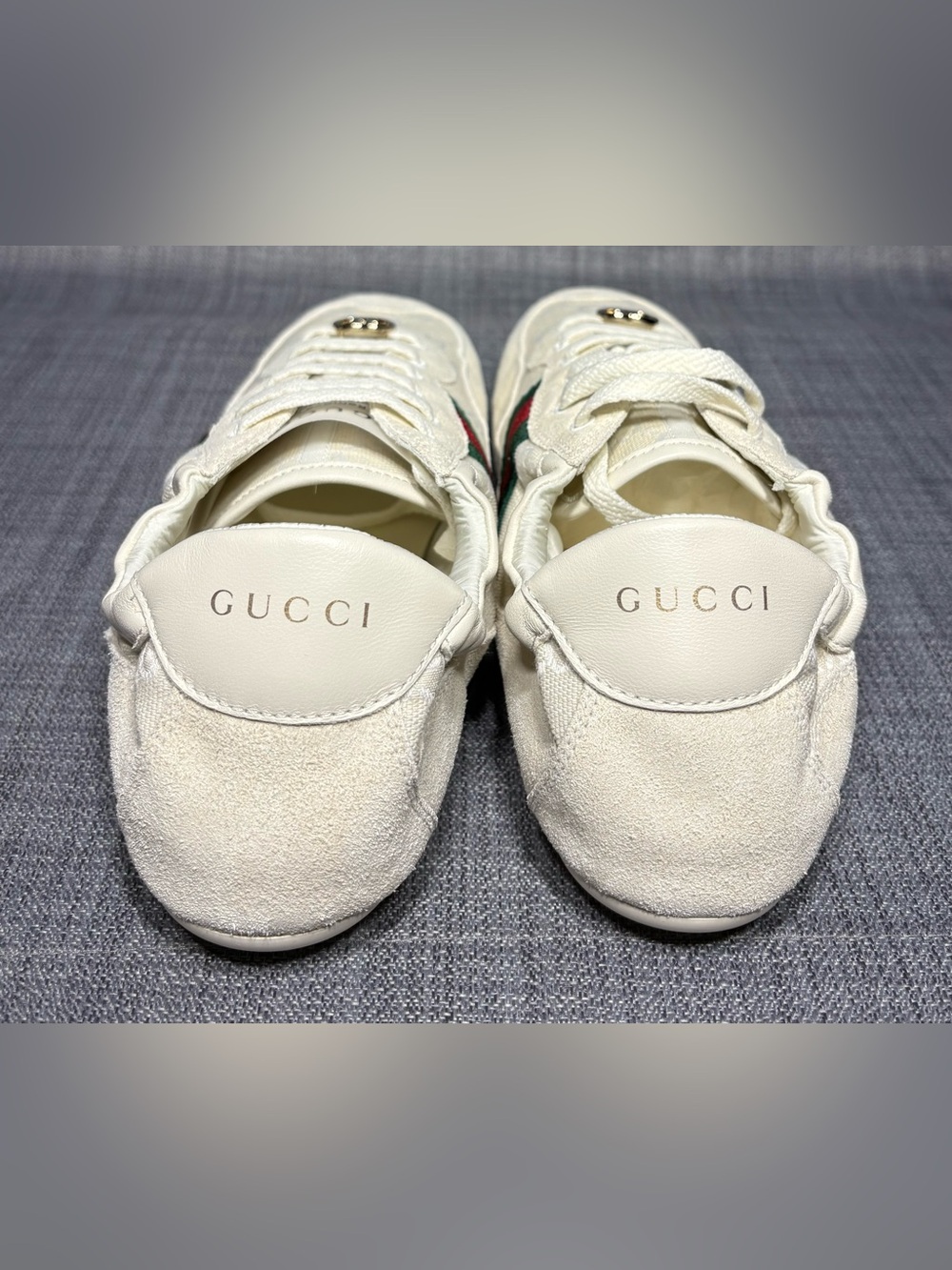 Gucci Women’s Shift Sneakers Off White Suede Size EU 40 - Picture 7 of 11